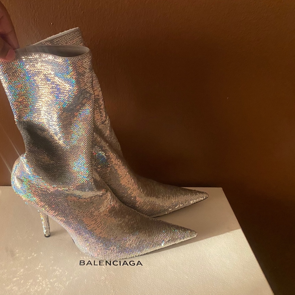 Balenciaga Knife Glitter Boots